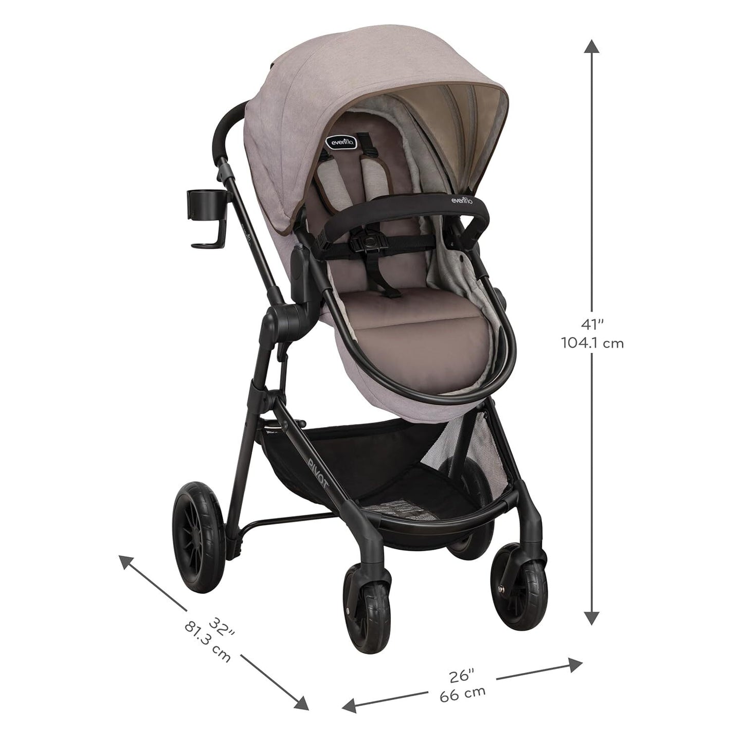 Evenflo Pivot Modular Travel System with LiteMax (Desert Tan)