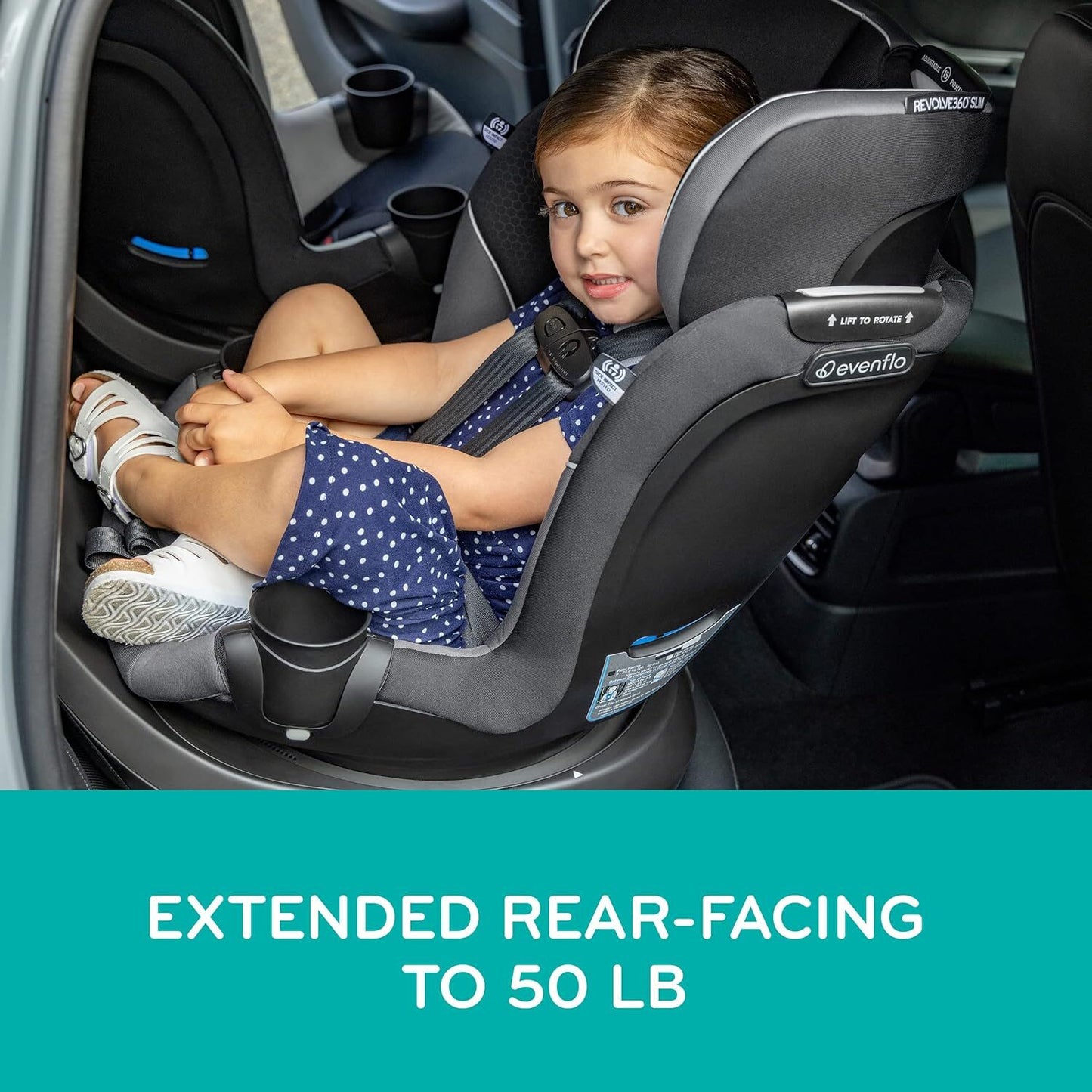 Evenflo Revolve360 Slim 2-in-1 Car Seat (Stow Blue) NEW
