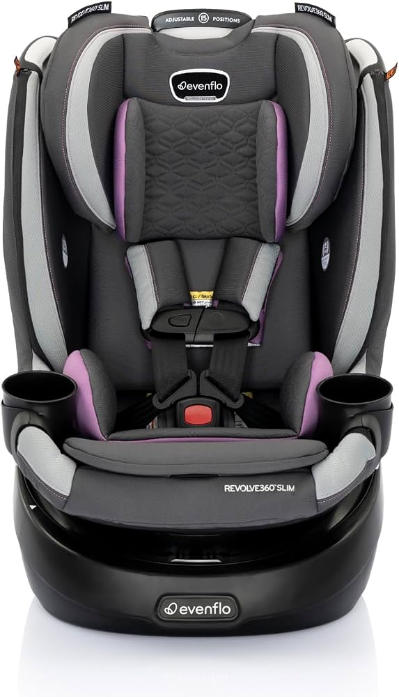 Evenflo Revolve360 Slim 2-in-1 Rotational Convertible Car Seat, Sutton Purple