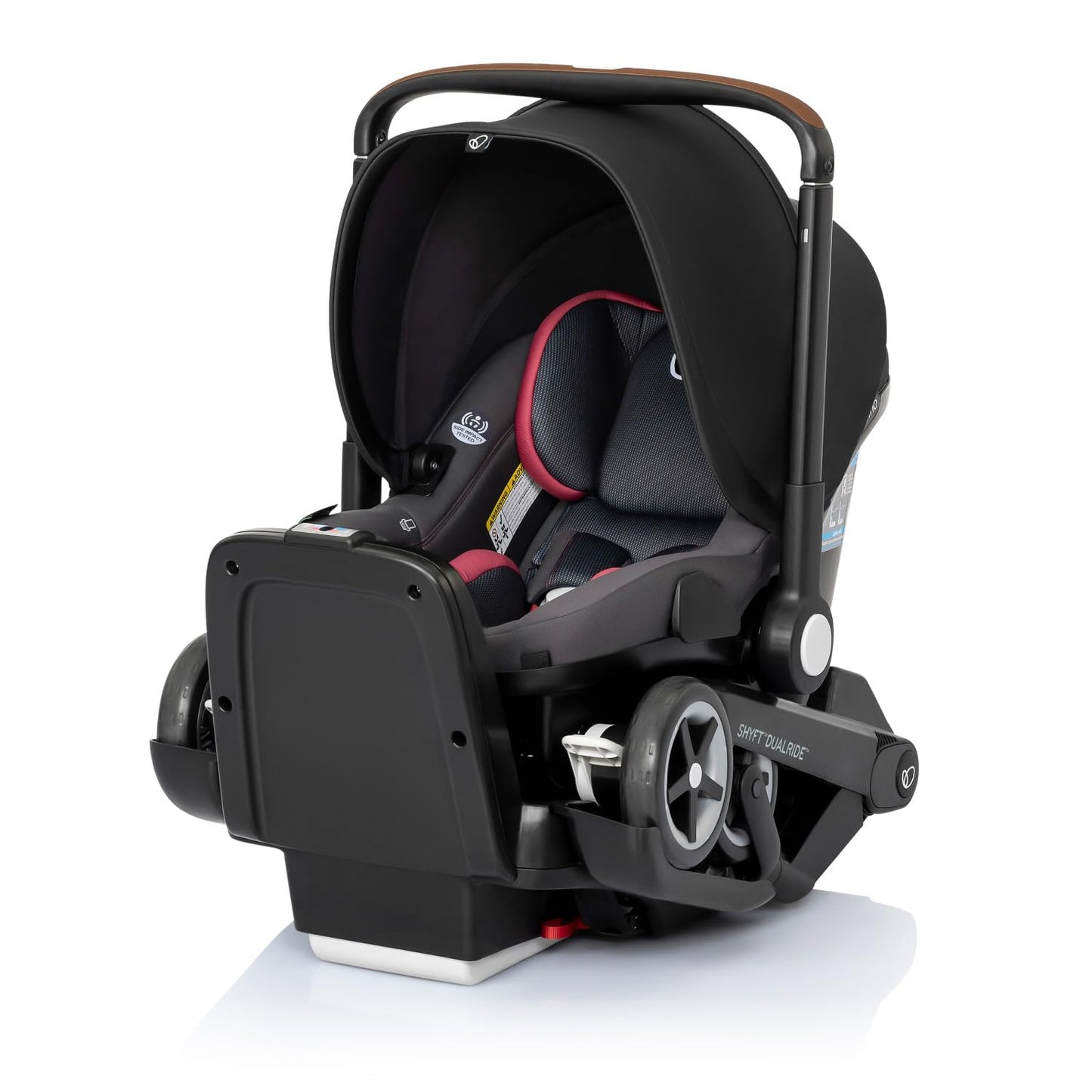 Evenflo Shyft DualRide with Carryall Storage Infant Car Seat and Stroller Combo (Sylva Pink)