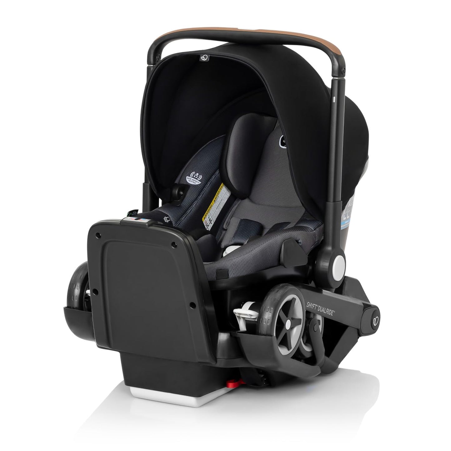 Evenflo Shyft DualRide with Carryall Storage infant car seat and stroller combo Travel System BOONE GRAY