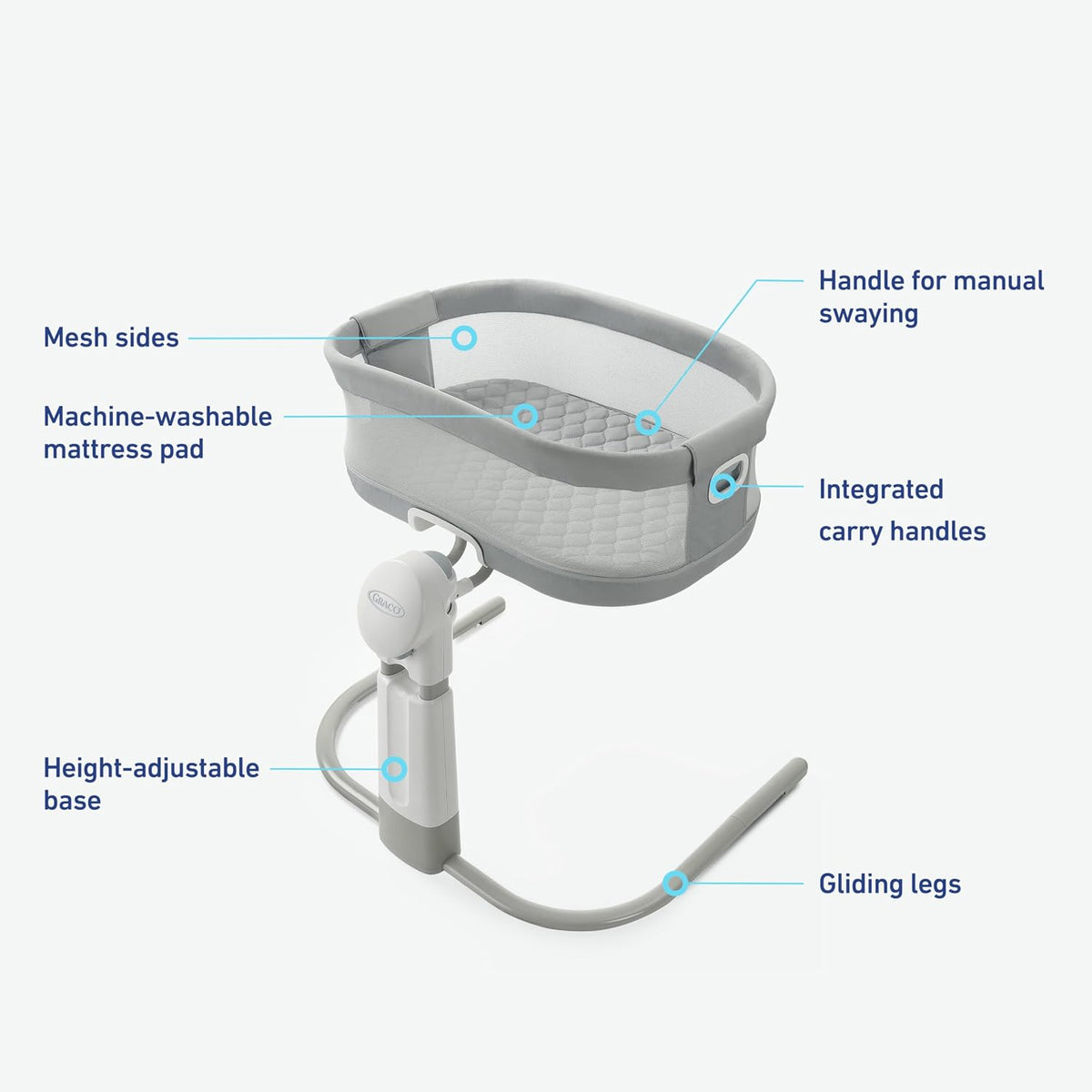 Graco DreamMore Deluxe Bedside Bassinet, Skyler, (Open Box)