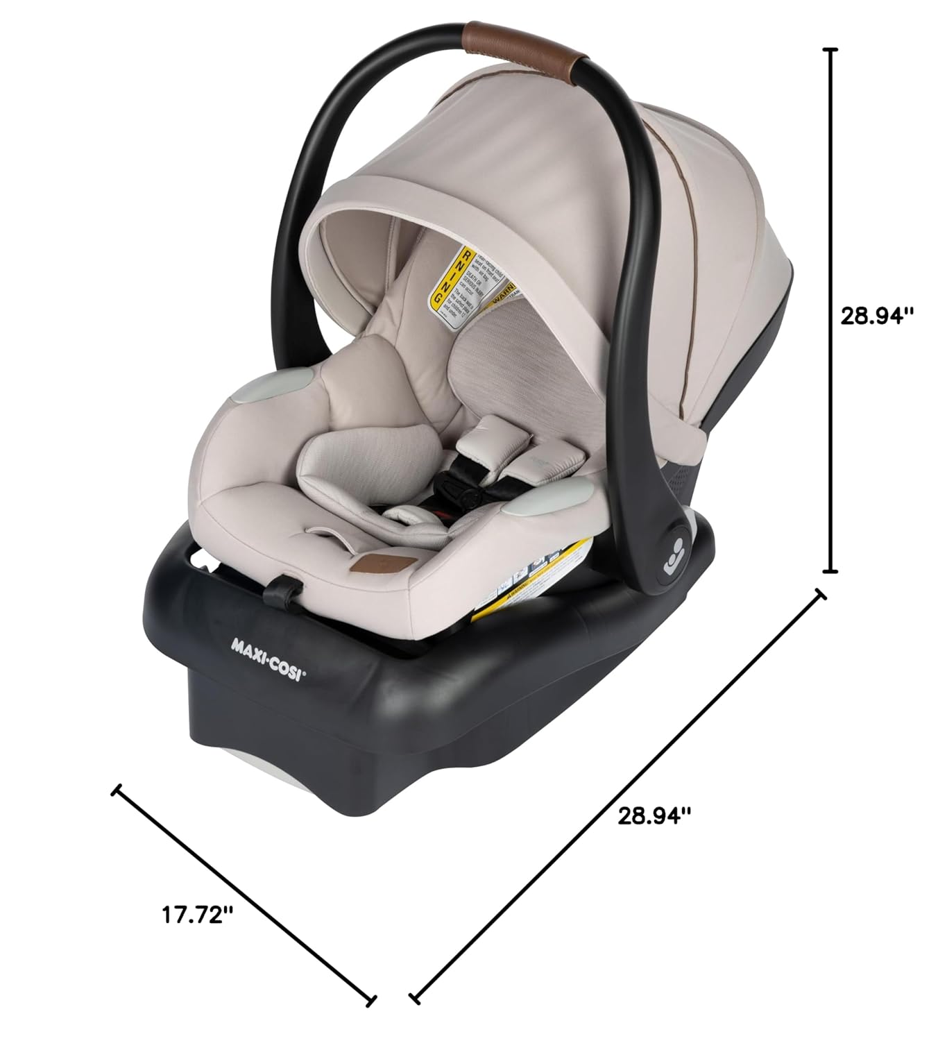 Maxi-Cosi Mico Luxe Infant Car Seat with Base, Rear Facing Car Seat for Babies, New Hope Tan