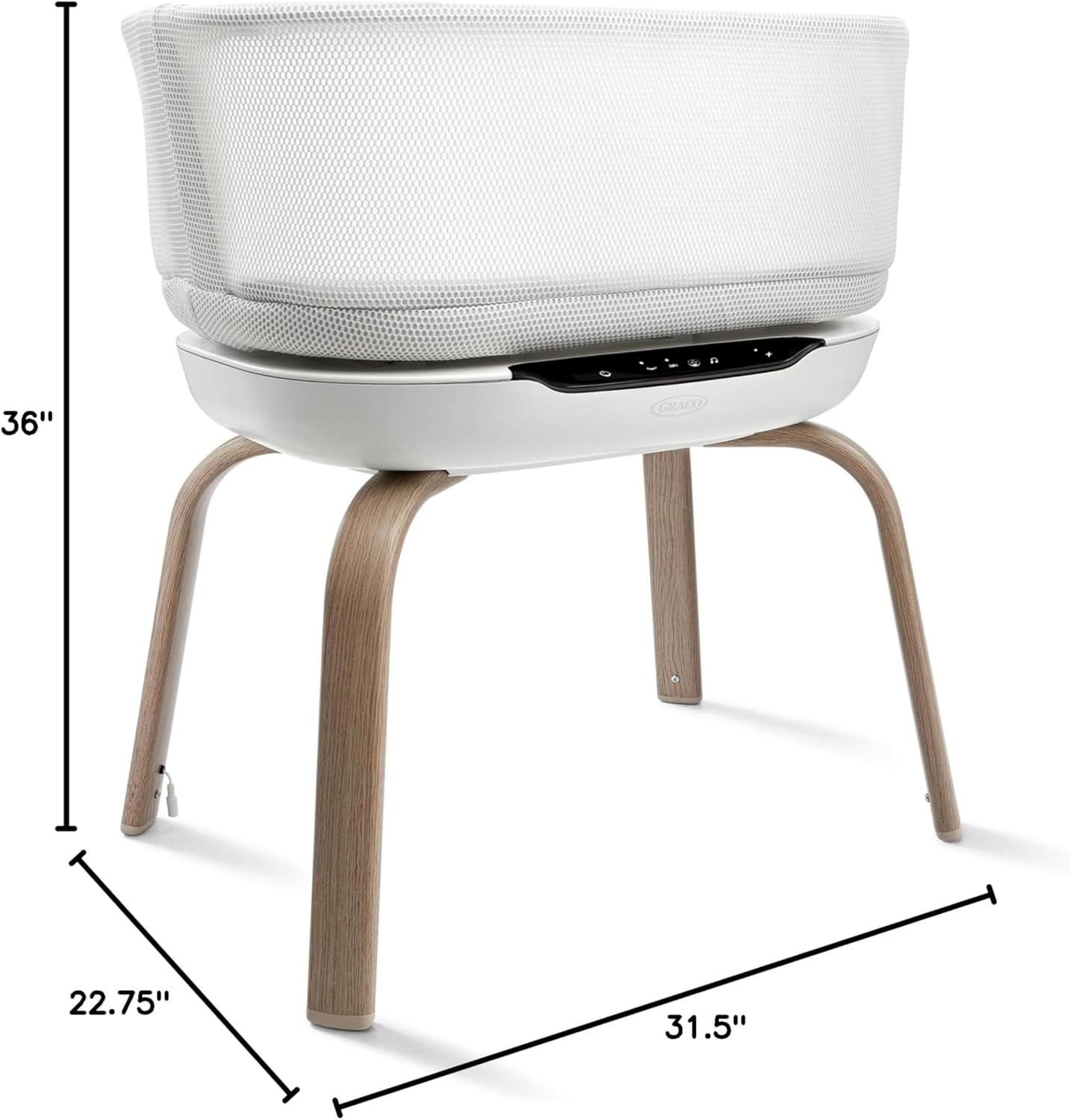 Graco® SmartSense Soothing Baby Bassinet – Smart Newborn Bassinet Detects and Automatically Responds to Baby's Cries – For Newborn Babies to 6 Months
