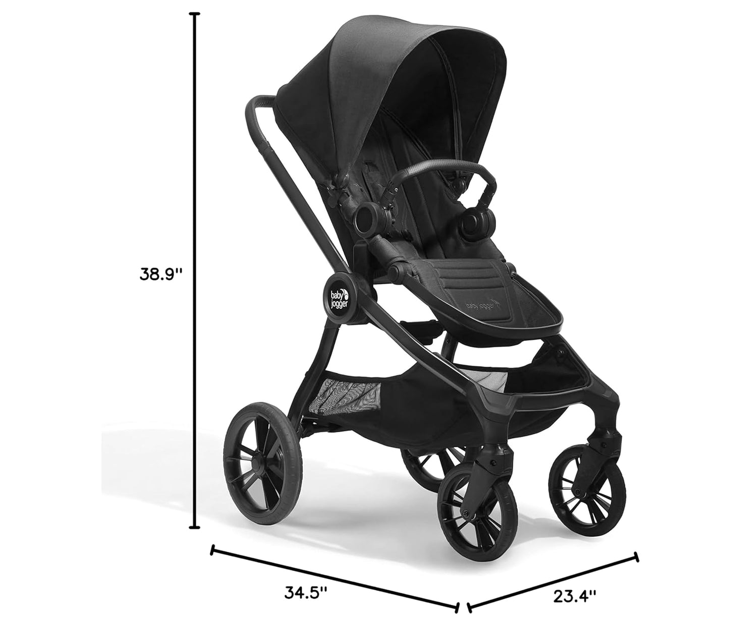 Baby Jogger® City Sights® Stroller - Convertible Stroller with Compact Fold, Rich Black