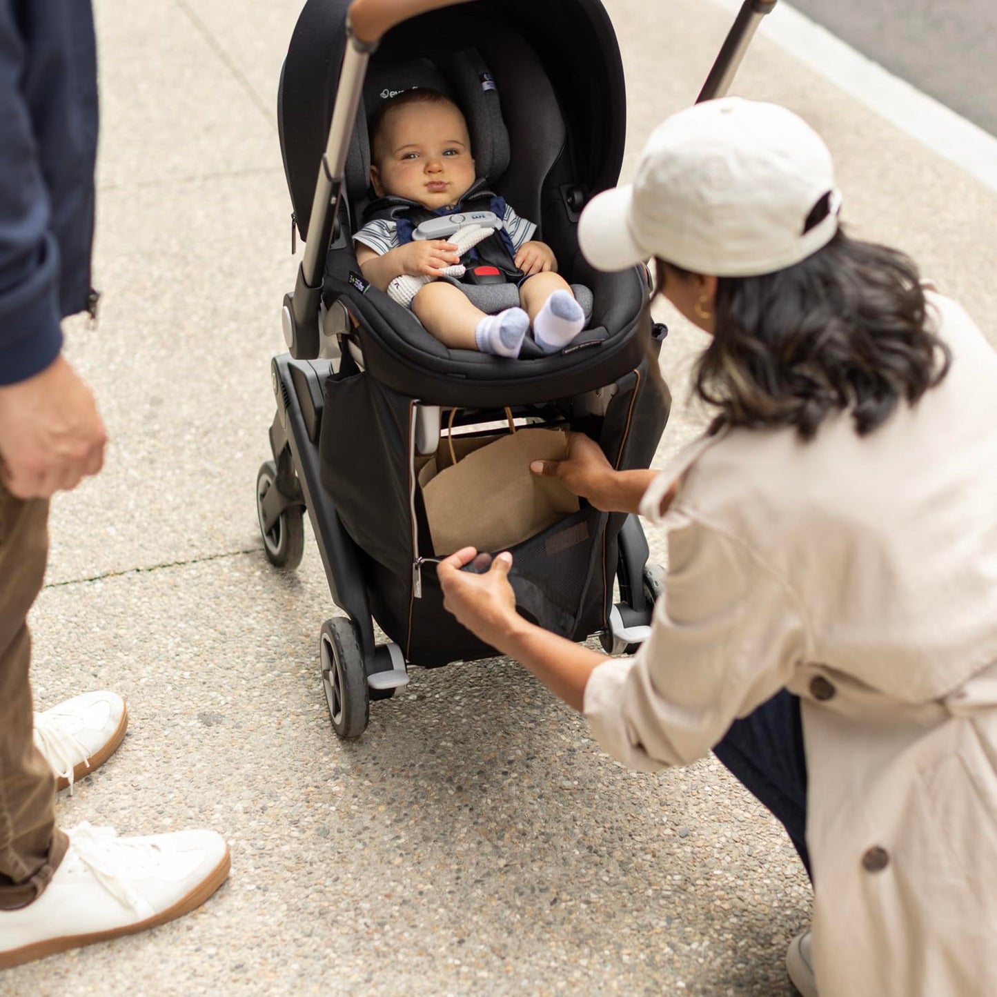 Evenflo Shyft DualRide with Carryall Storage infant car seat and stroller combo (moonstone grey)