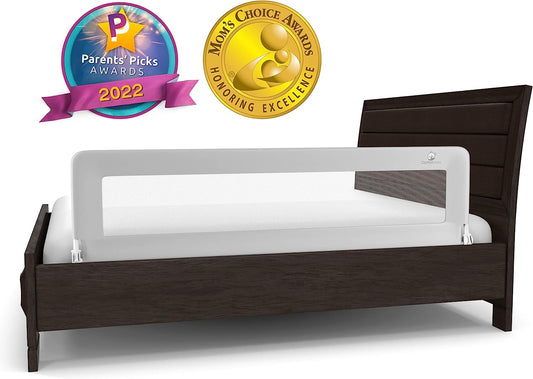 ComfyBumpy 59 inch Extra Long Toddler Bed Rails - Baby Bed Rail Guard for Kids, Twin, Full, King and Queen Beds - Adjustable Bed Rail for Toddlers - Baby Bed Side Bedrails - Gray, XL (59" x 19.5")