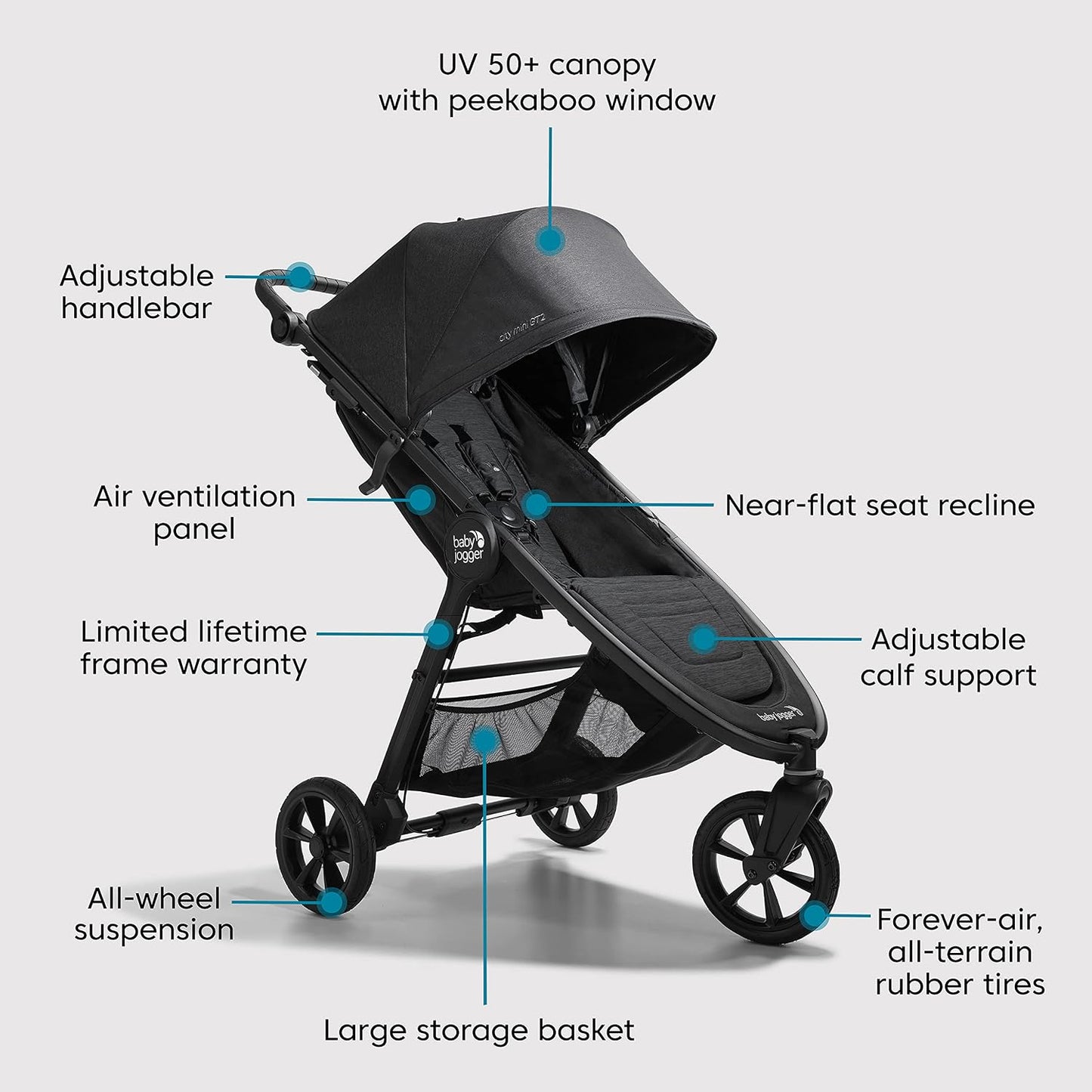 Baby Jogger City Mini GT2 All-Terrain Stroller, opulent Black (NEW)