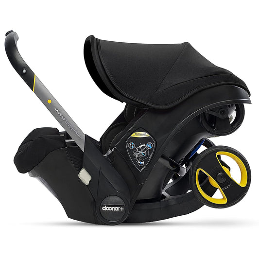 Doona Infant Car Seat & Latch Base, Rear Facing, Car Seat to Stroller in Seconds, Nitro Black