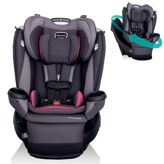 Evenflo Revolve360 Extend Convertible Car Seat with 360 Degree Rotation, Extended Rear-Facing, Forward-Facing, Rowe Pink