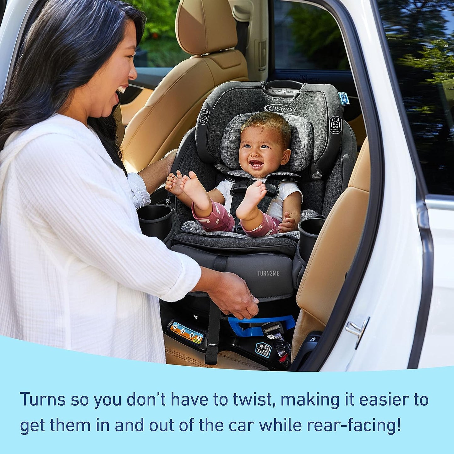 Graco Turn2Me 3-in-1 Car Seat, Rotating Car Seat, Cambridge (2024)