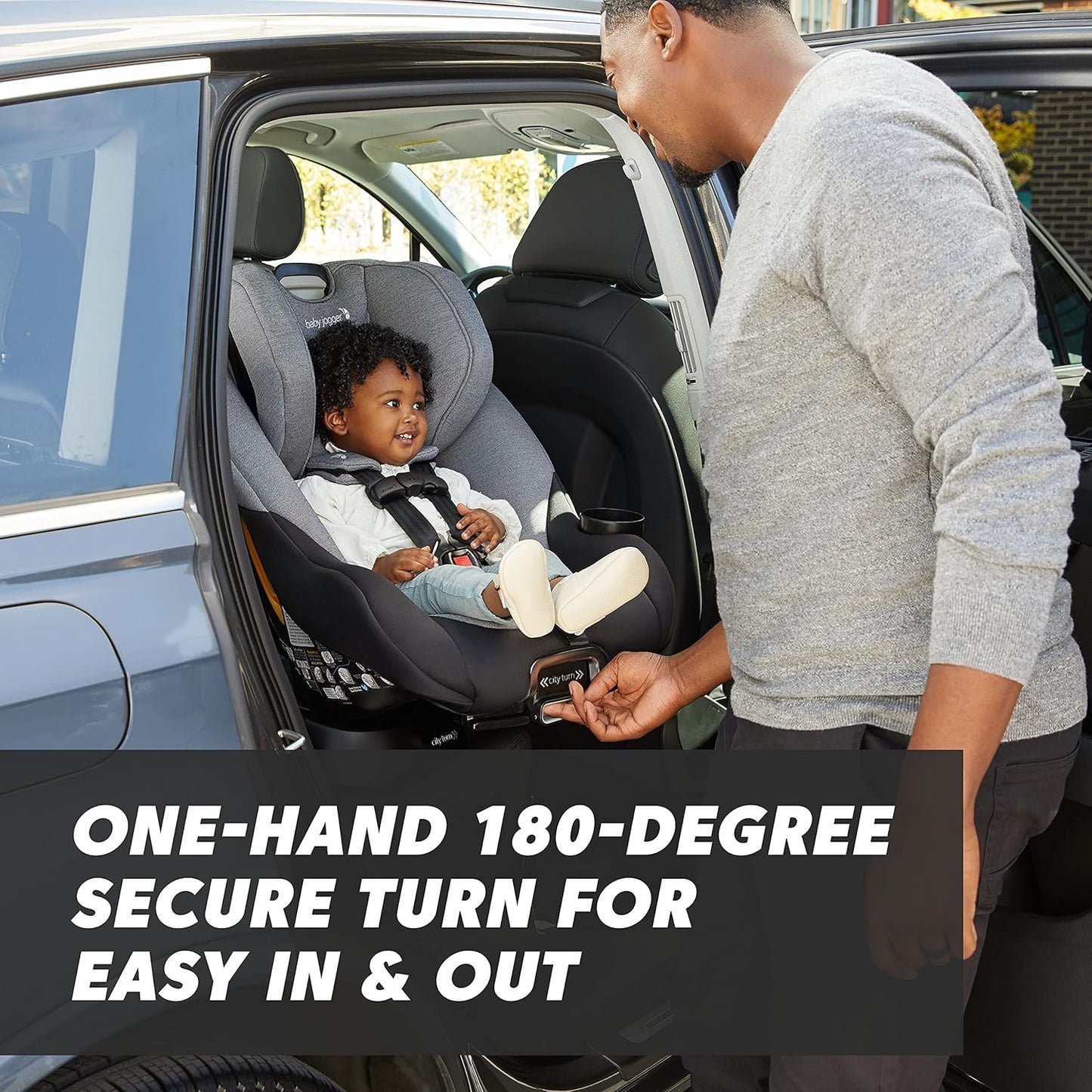 Baby Jogger City Turn Convertible & Rotating Car Seat, Onyx Black