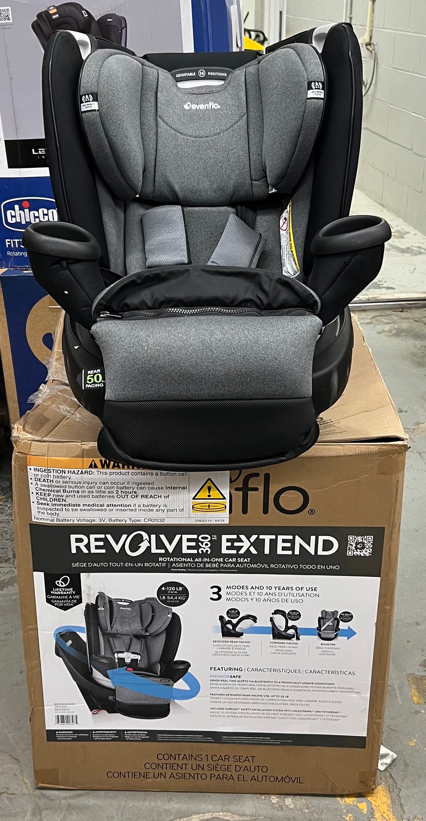 Evenflo Gold Revolve360 Extend car seat with SensorSafe (moonstone grey)