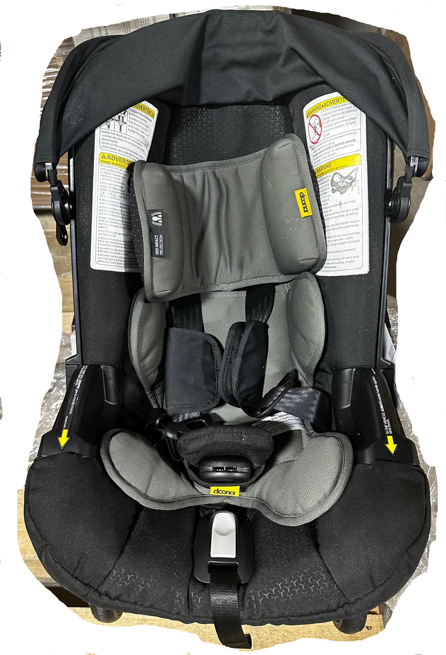 Doona Infant Car Seat & Latch Base Rear Facing Car Seat to Stroller in Seconds Nitro Black (11/23)