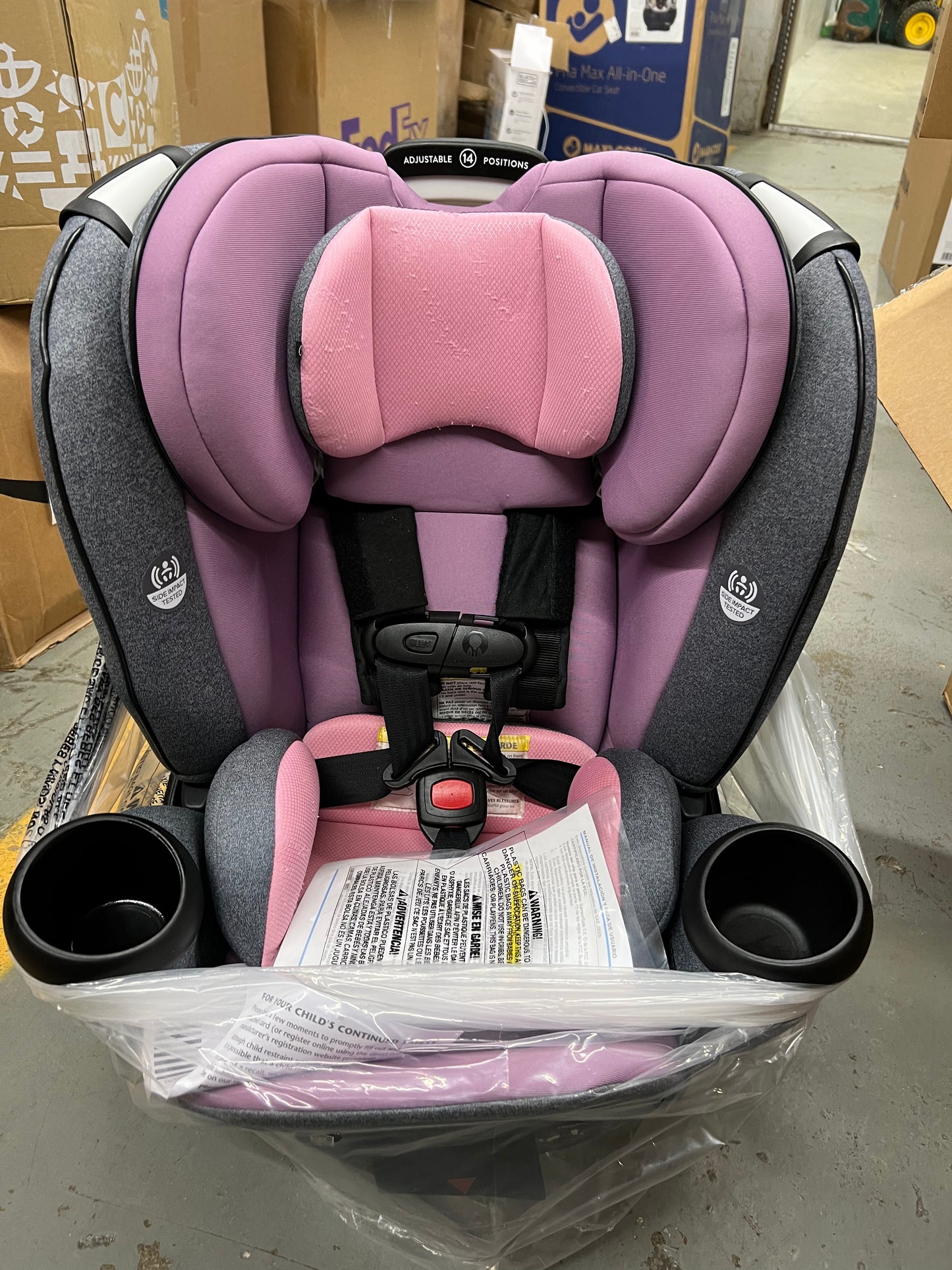 Evenflo Gold Revolve360 Extend All-in-One Rotational Car Seat with SensorSafe (Opal Pink)