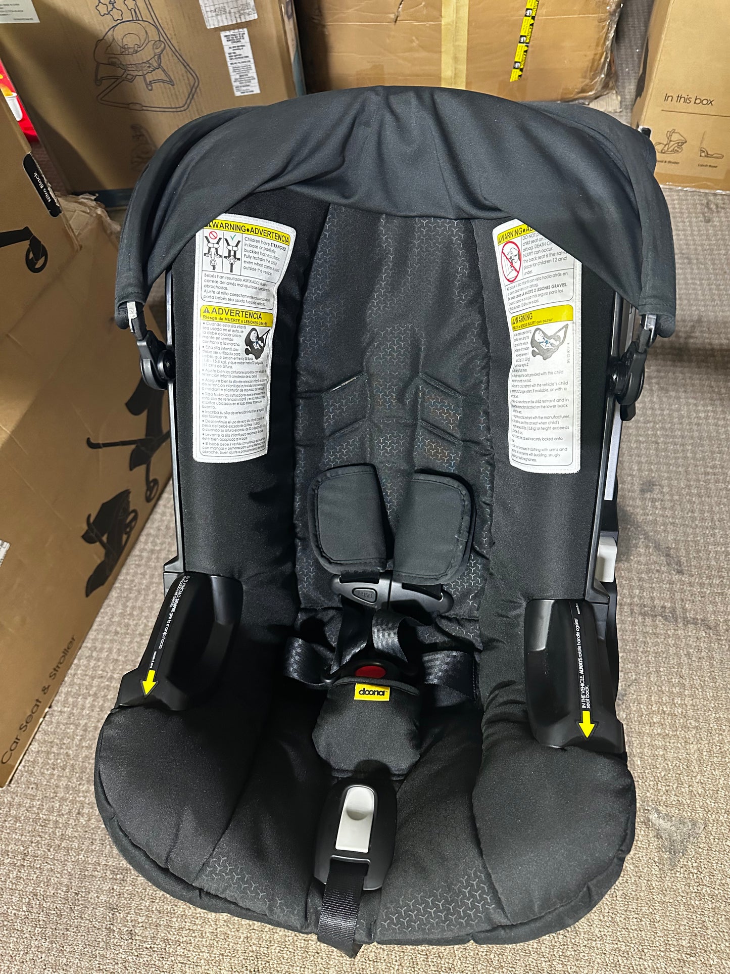 Doona Infant Car Seat & Latch Base, Rear Facing, Car Seat to Stroller in Seconds, Nitro Black 2024