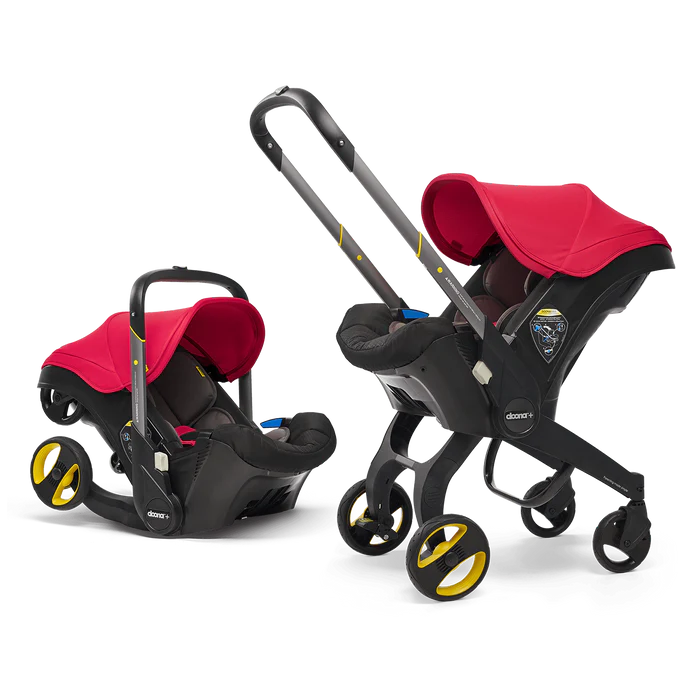 Doona Car Seat & Stroller, flame red - All-in-One Travel System (used)