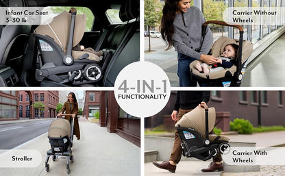 Evenflo Gold Shyft DualRide with Carryall Storage infant car seat and stroller combo (Onyx Black)