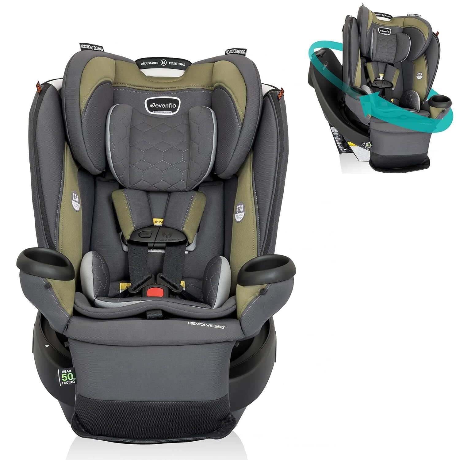 Evenflo Revolve360 Extend, Rockland Green (NEW IN DAMAGED BOX)