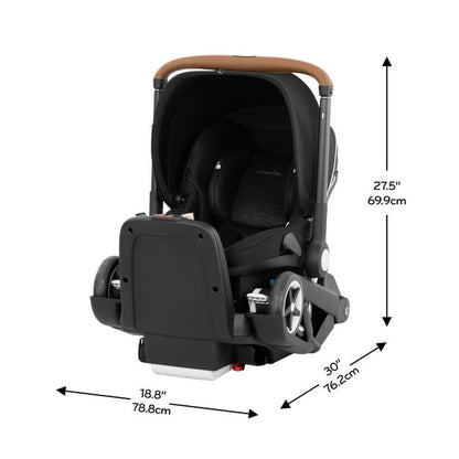 Evenflo Gold Shyft DualRide with Carryall Storage infant car seat and stroller combo (Onyx Black)