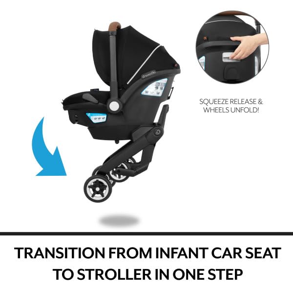 Evenflo Gold Shyft DualRide with Carryall Storage infant car seat and stroller combo (Onyx Black)