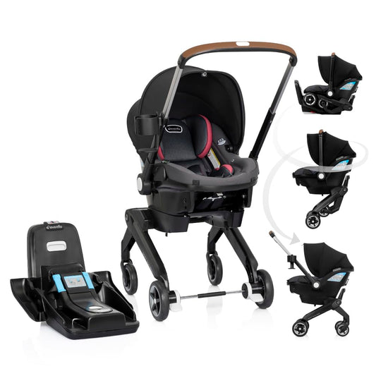 Evenflo Shyft DualRide Car Seat Stroller Combo, Carryall Storage (Sylva Pink)