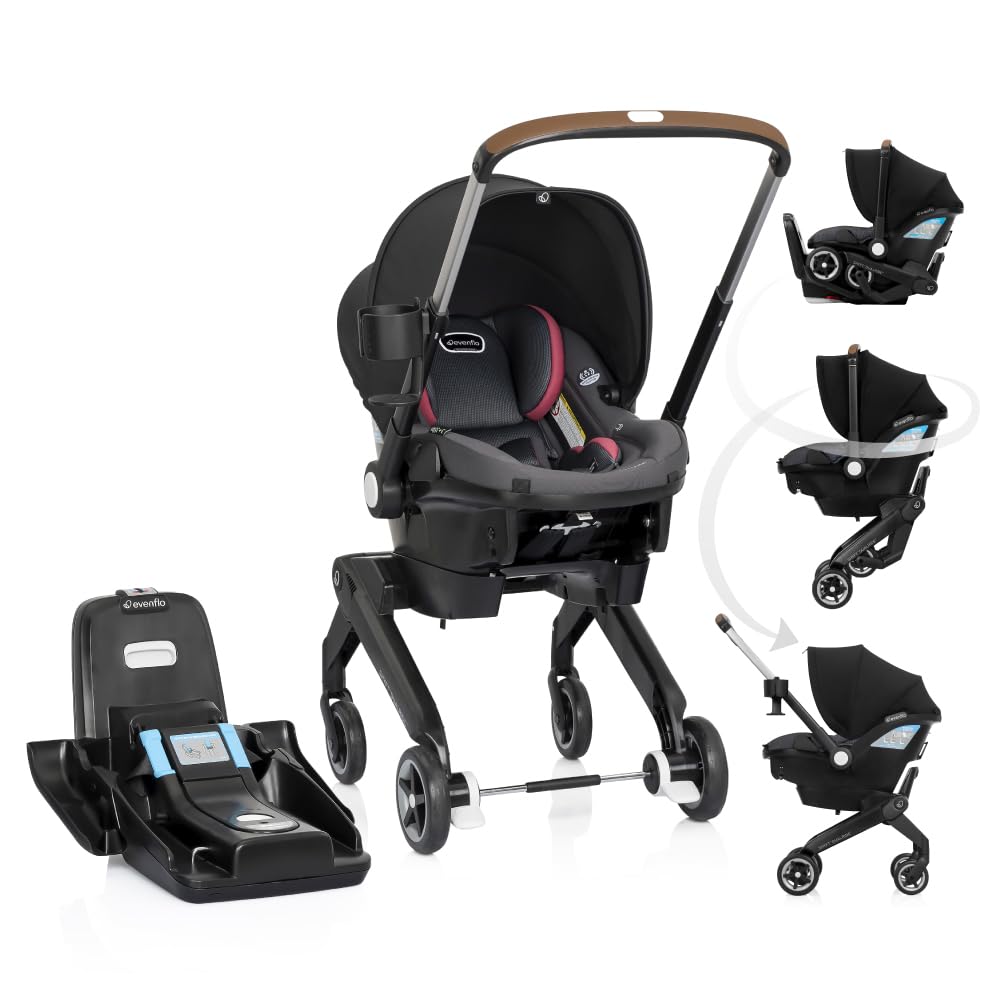 Evenflo Shyft DualRide Car Seat Stroller Combo, w/ Carryall Storage, Sylva Pink (Open Box)