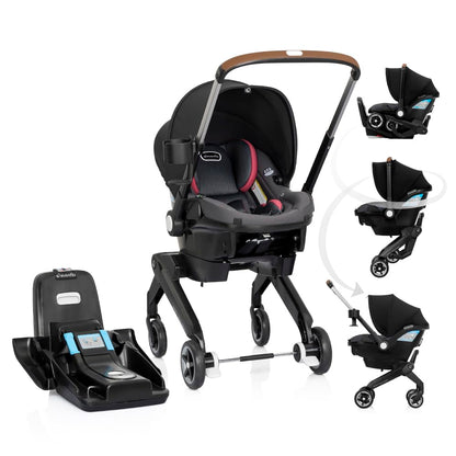 Evenflo Shyft DualRide Car Seat Stroller Combo, w/ Carryall Storage, Sylva Pink (Open Box)