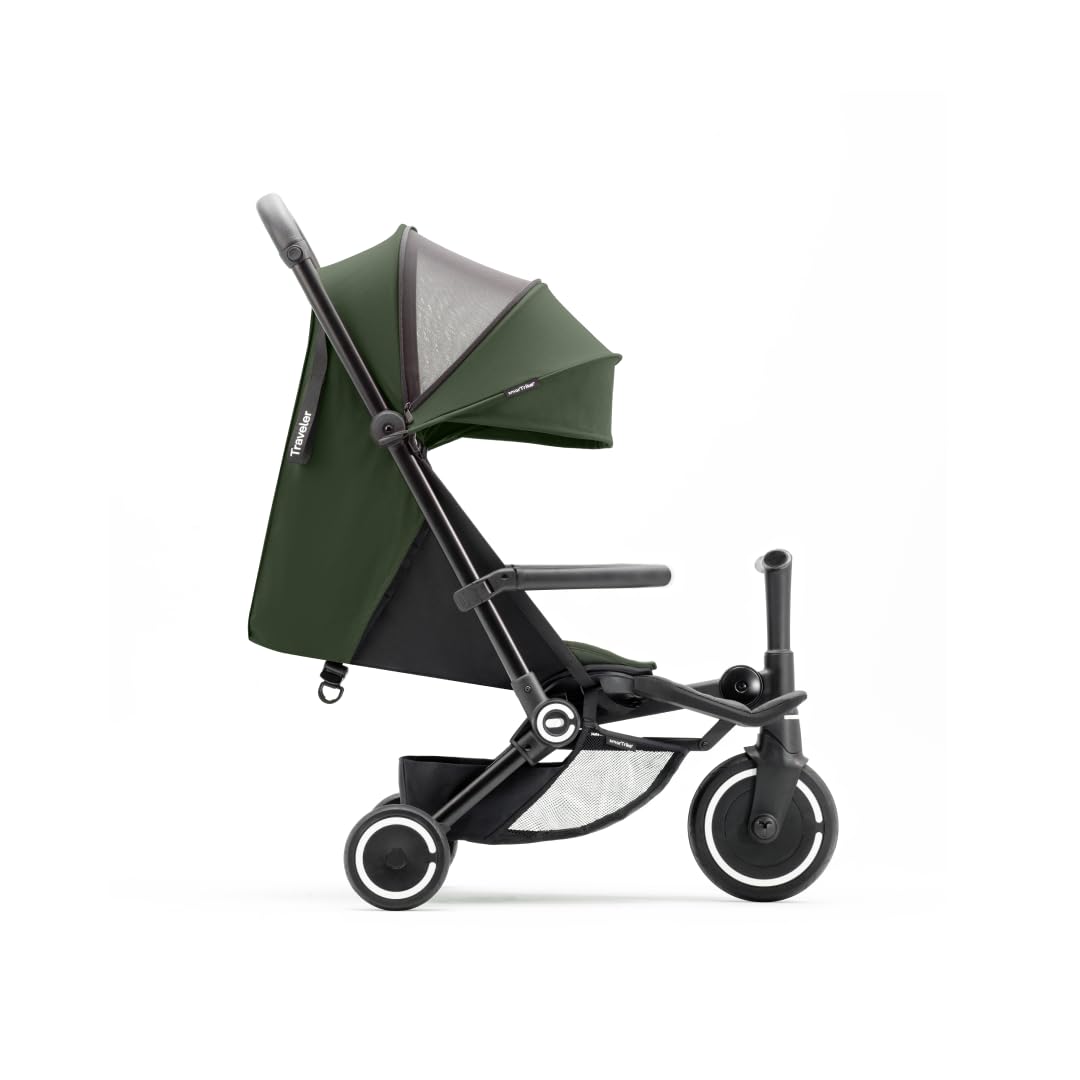 SmarTrike Traveler Compact Stroller, Near-Flat Recline, Forest Green (NEW)