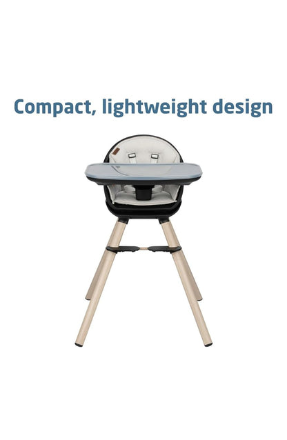 Maxi-Cosi Moa 8-in-1 High Chairs for Babies and Toddlers, Machine Washable Infant High Chair, Compact, Convertible High Chair Lightweight Design, Onyx Sand