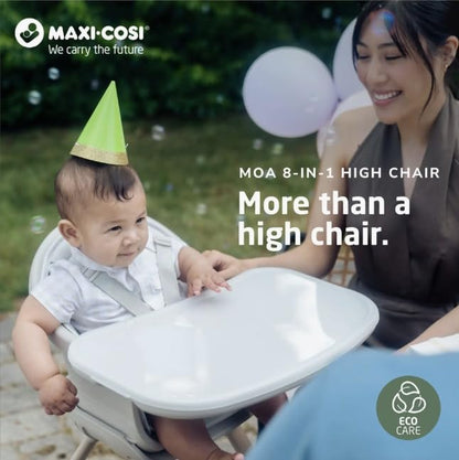 Maxi-Cosi Moa 8-in-1 High Chairs for Babies and Toddlers, Machine Washable Infant High Chair, Compact, Convertible High Chair Lightweight Design, Onyx Sand