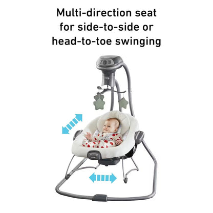 Graco Simple Sway 2-in-1 Swing and Bouncer with Removable Swing Seat and 6 Swinging Speeds for Toddler Swing Seat and Swing Chair - Emersyn