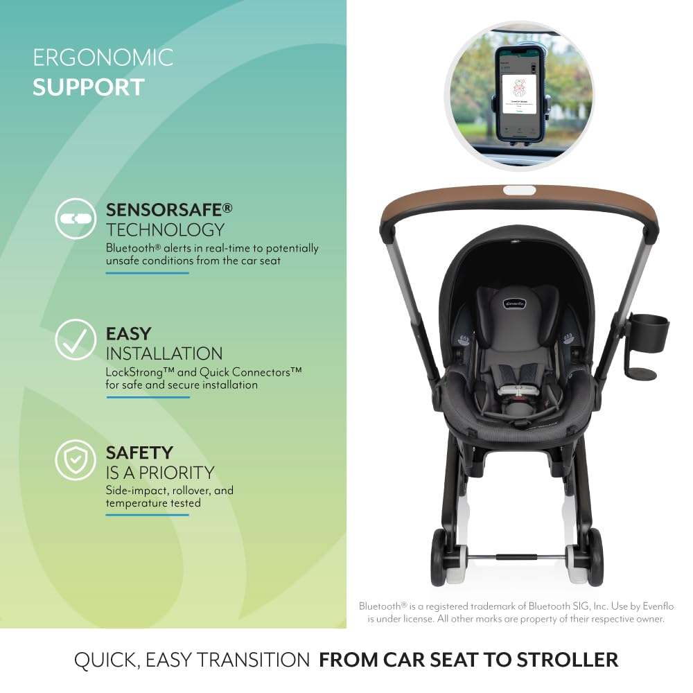 Evenflo Shyft DualRide  with Carryall Storage  infant car seat and stroller combo  BOONE GRAY LIKE NEW