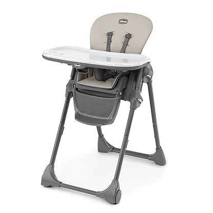 Chicco Polly Foldable High Chair for Babies and Toddlers, Space-Saving | Taupe (Open Box)