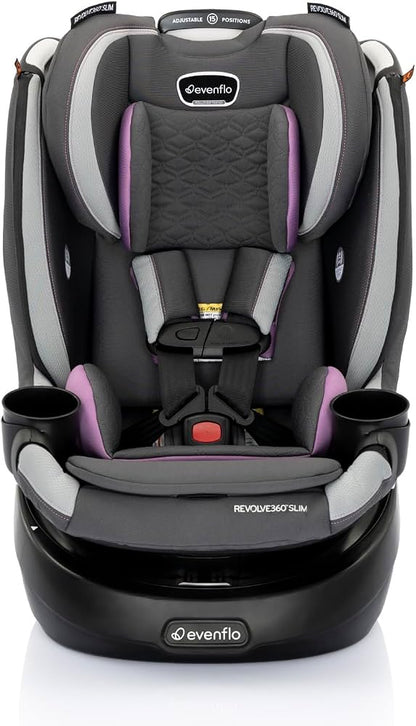 Evenflo Revolve360 Slim 2-in-1 Rotational Convertible Car Seat, Sutton Purple