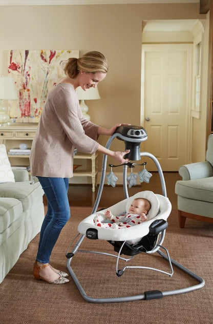 Graco Simple Sway 2-in-1 Swing and Bouncer with Removable Swing Seat and 6 Swinging Speeds for Toddler Swing Seat and Swing Chair - Emersyn
