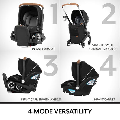 Evenflo Gold Shyft DualRide with Carryall Storage infant car seat and stroller combo (Onyx Black)