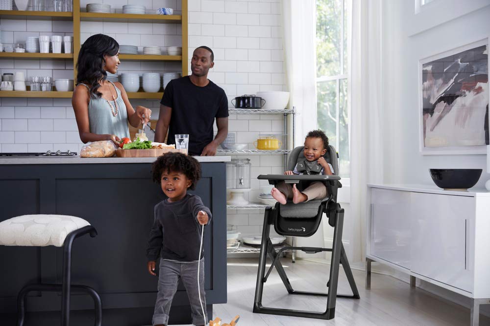 Baby Jogger City Bistro High Chair, Slim Foldable Compact Design, Super Compact Free-Standing Easy Fold, 4 Height Positions, Highchair for Baby with Dishwasher-Safe Tray, Graphite