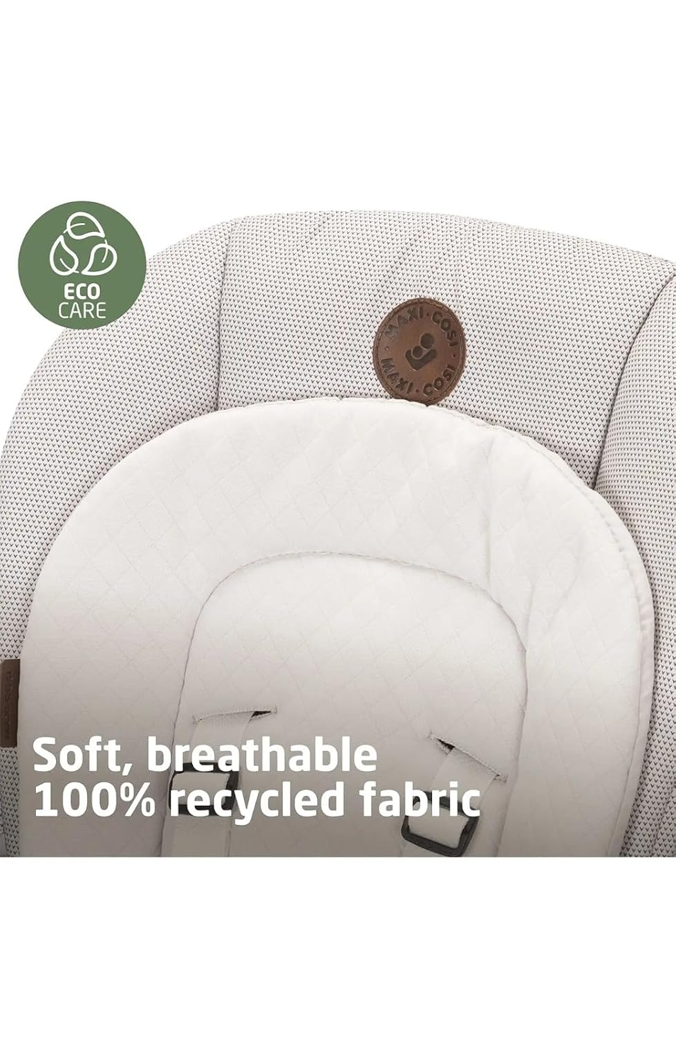 Maxi-Cosi Minla 6-in-1 High Chair for Babies & Toddlers, Portable Foldable Highchair, EcoCare Fabric, 9 Heights, 5 Reclines, 4 Tray Positions, Onyx Sand