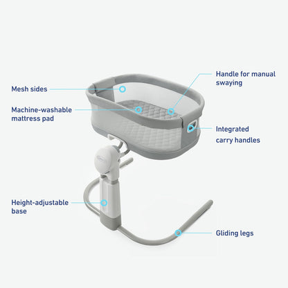 Graco DreamMore Deluxe Bedside Bassinet, Skyler, (Open Box)