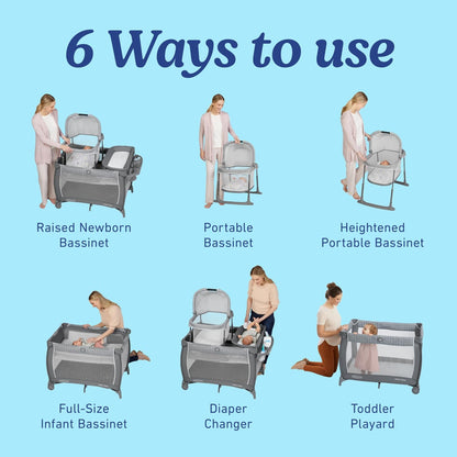 Graco Pack 'n Play Day2Dream Travel Bassinet Playard Features Portable Bassinet Diaper Changer and More (Lo, Lo)