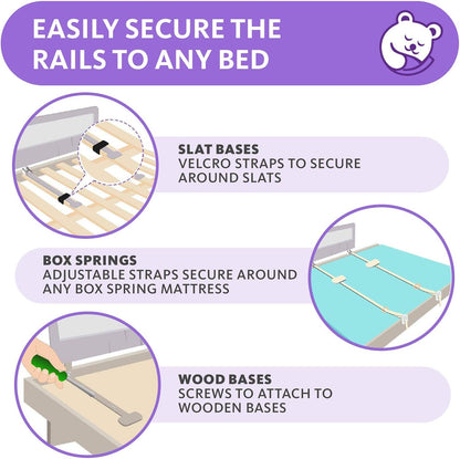 ComfyBumpy 59 inch Extra Long Adjustable Toddler Bed Rail, White XL 59" x 19.5"