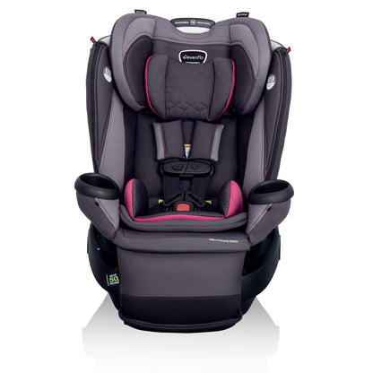 Evenflo Revolve360 Extend Convertible Car Seat with 360 Degree Rotation, Extended Rear-Facing, Forward-Facing, Booster Mode, and Secure Latch Install, Rowe Pink