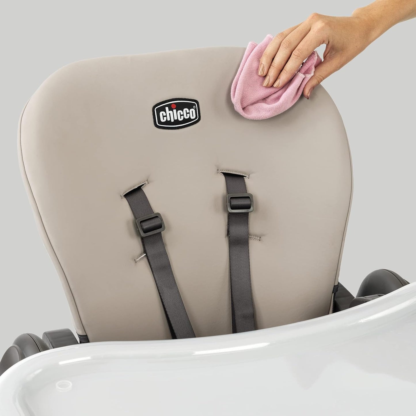 Chicco Polly Foldable High Chair for Babies and Toddlers, Space-Saving | Taupe (Open Box)