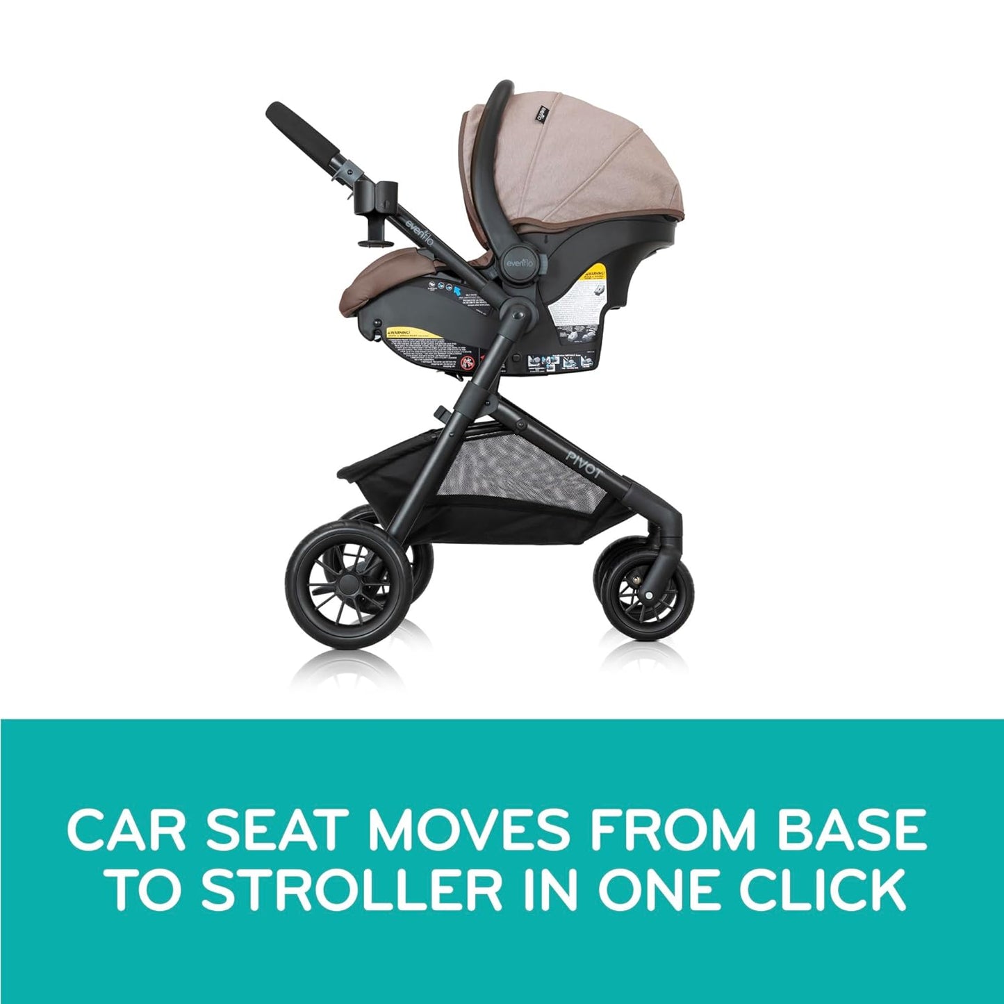 Evenflo Pivot Modular Travel System with LiteMax Preemie and Infant Car Seat (Desert Tan) (Copy)