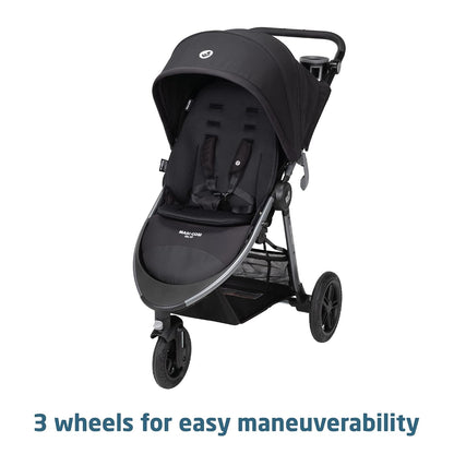 Maxi-Cosi Gia XP Luxe Travel System Stroller and Car Seat, Midnight Black