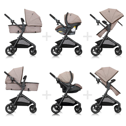 Evenflo Pivot Modular Travel System with LiteMax Preemie and Infant Car Seat (Desert Tan) (Copy)