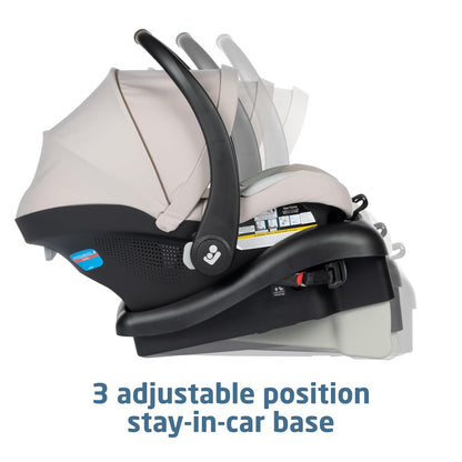 Maxi-Cosi Mico Luxe Infant Car Seat with Base, Rear Facing Car Seat for Babies, New Hope Tan