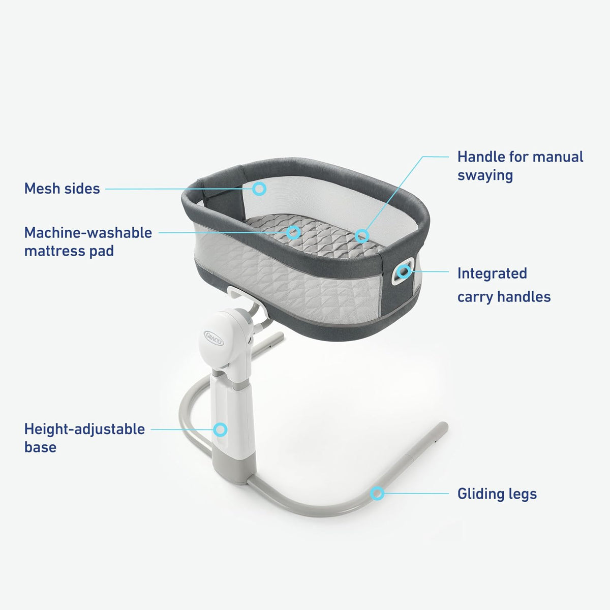 Graco® DreamMore™ Bedside Bassinet Deluxe with Calming Motion, Maison (Open Box)