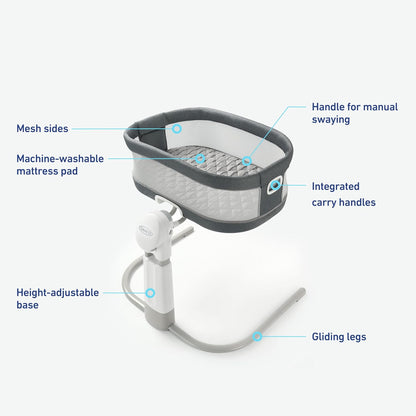 Graco® DreamMore™ Bedside Bassinet Deluxe with Calming Motion, Maison (Open Box)